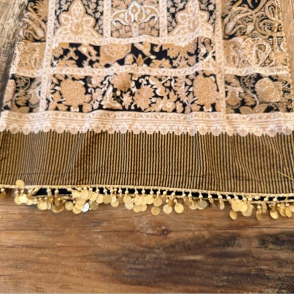 Sana Safinaz Black & Gold Embroidered Tunic – Designer Top - Picture 10 of 11